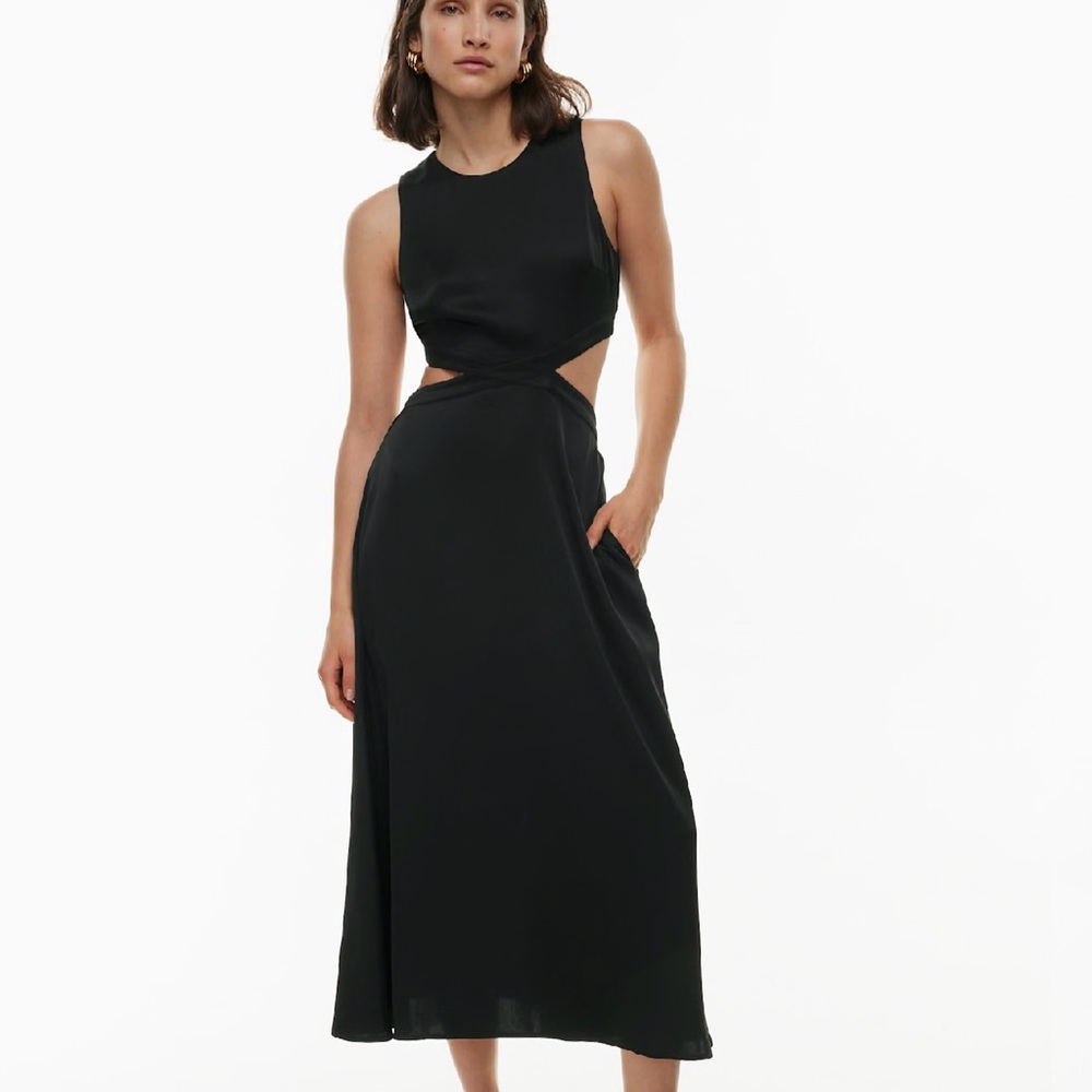 Aritzia Sleek Black Midi Dress